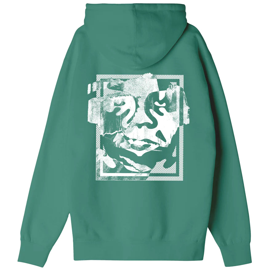 OBEY TORN ICON FACE PREMIUM FRENCH TERRY HOODED FLEECE