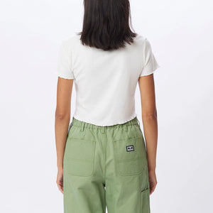 OBEY DINO TYPE CROPPED EMMA RIB FITTED TEE