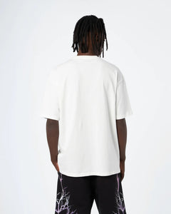 OFF WHITE T-SHIRT WITH PURPLE GREY FUXIA LIGHTNING